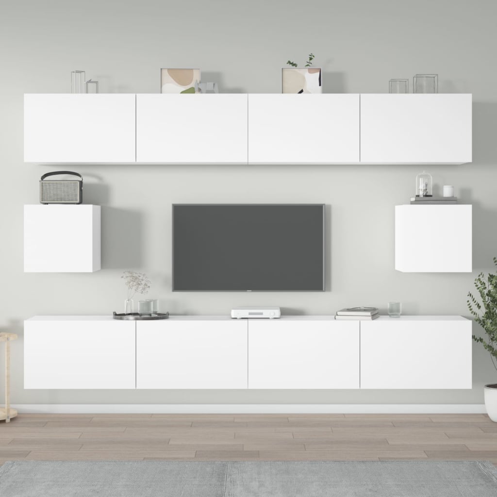 Ensemble de meubles TV 6 pcs Blanc Bois d'ingénierie - XIOS