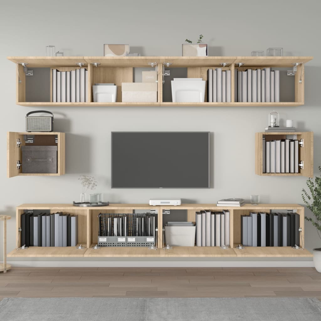 Ensemble de meubles TV 6 pcs Chêne sonoma Bois d'ingénierie - XIOS