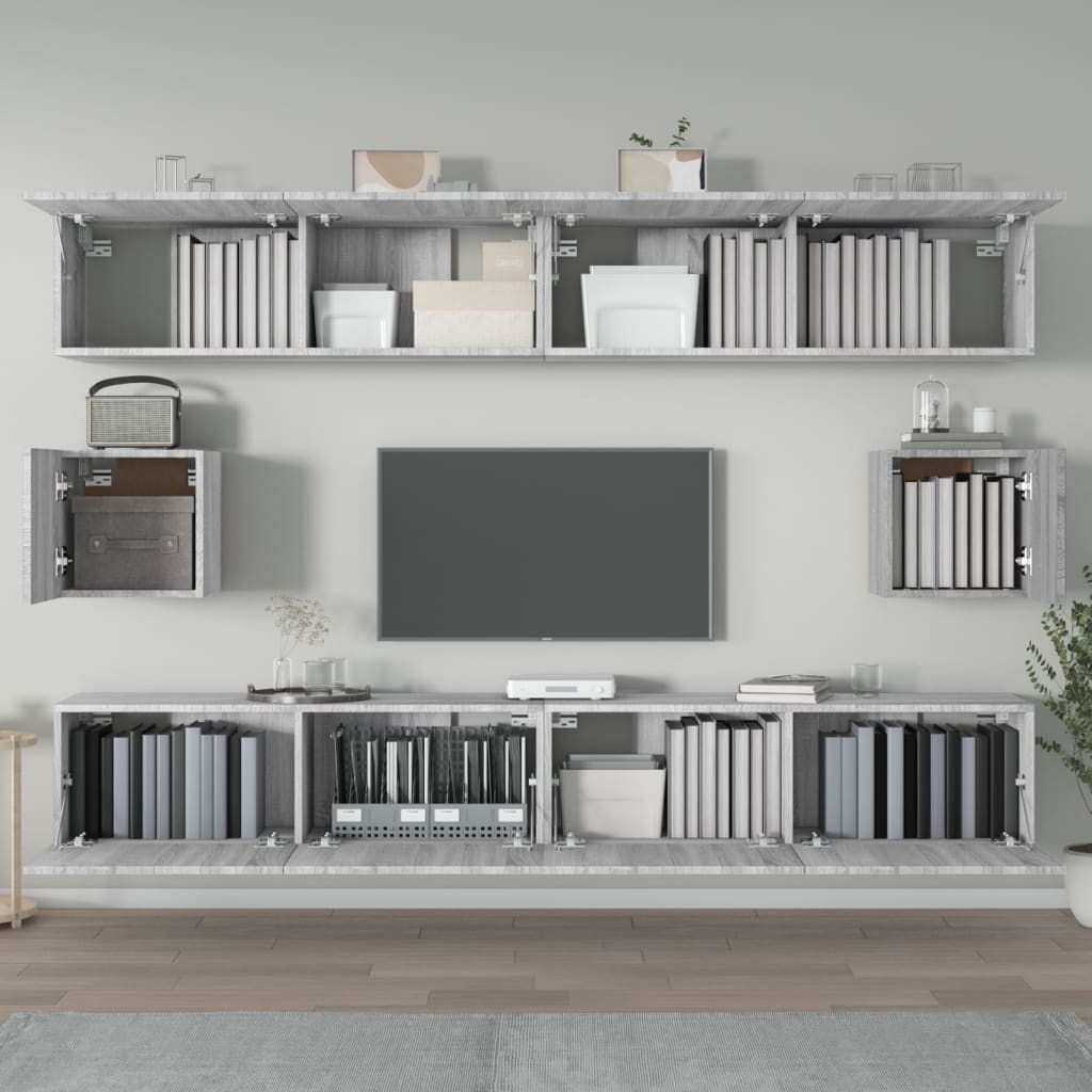 Ensemble de meubles TV 6 pcs Sonoma gris Bois d'ingénierie - XIOS