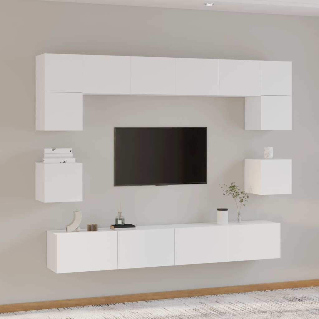 Ensemble de meubles TV 8 pcs Blanc Bois d'ingénierie - XIOS