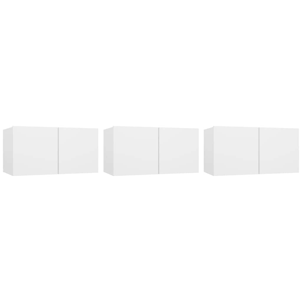 Ensemble de meubles TV 5 pcs Blanc Bois d'ingénierie