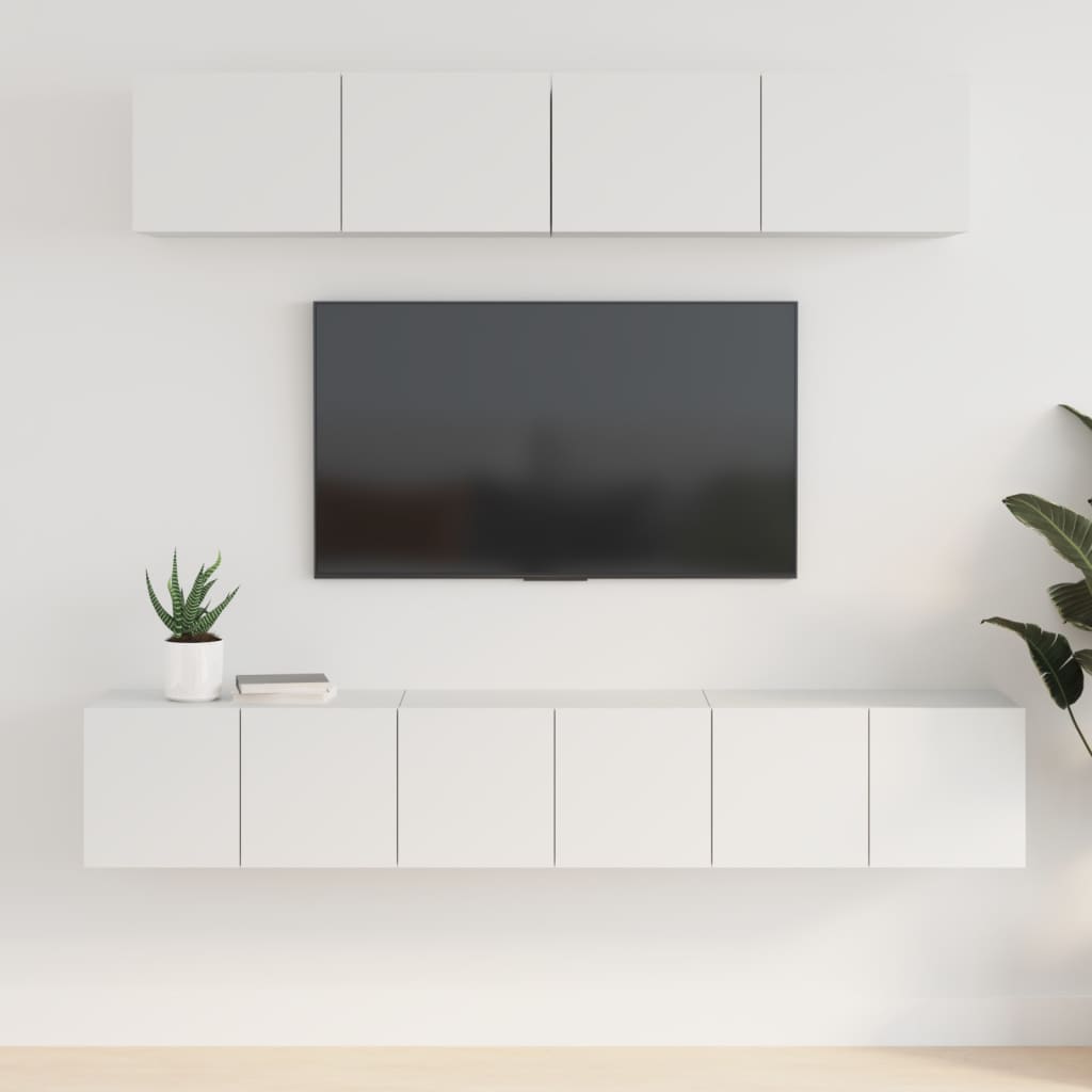 Ensemble de meubles TV 5 pcs Blanc Bois d'ingénierie - XIOS