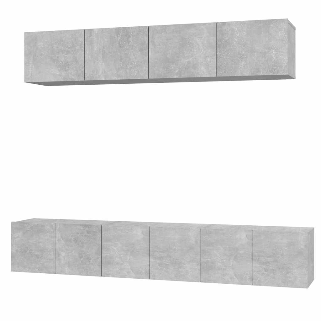 Ensemble de meubles TV 5 pcs Gris béton Bois d'ingénierie - XIOS