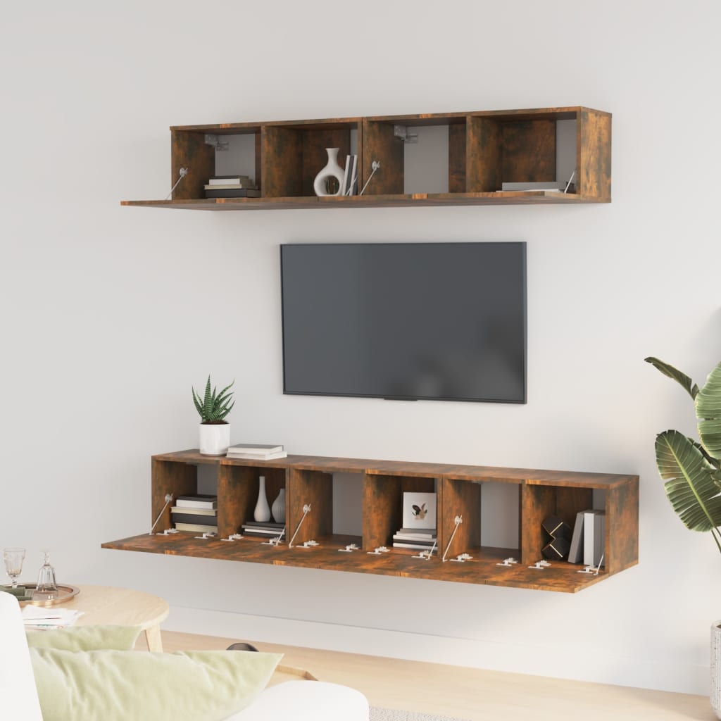 Ensemble de meubles TV 5 pcs Chêne fumé Bois d'ingénierie - XIOS