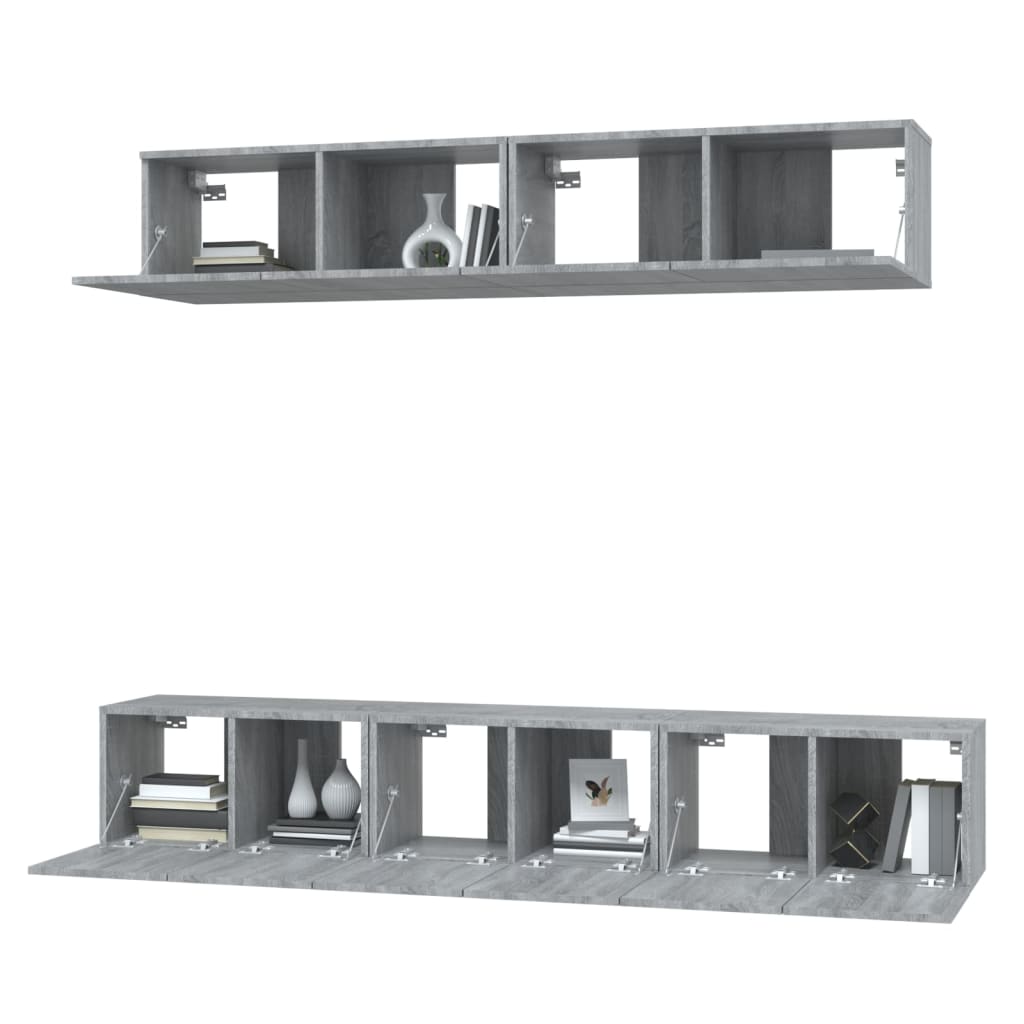 Ensemble de meubles TV 5 pcs Sonoma gris Bois d'ingénierie - XIOS