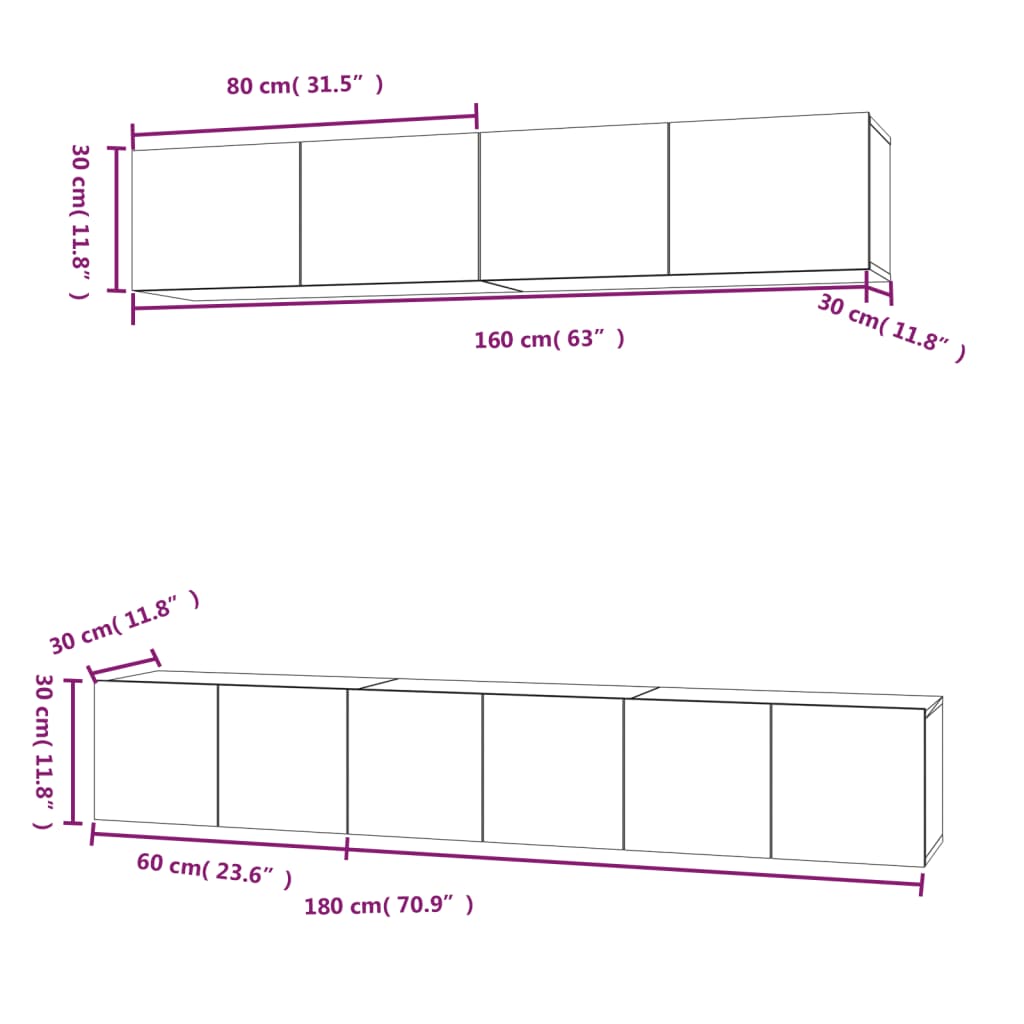 Ensemble de meubles TV 5 pcs Sonoma gris Bois d'ingénierie - XIOS