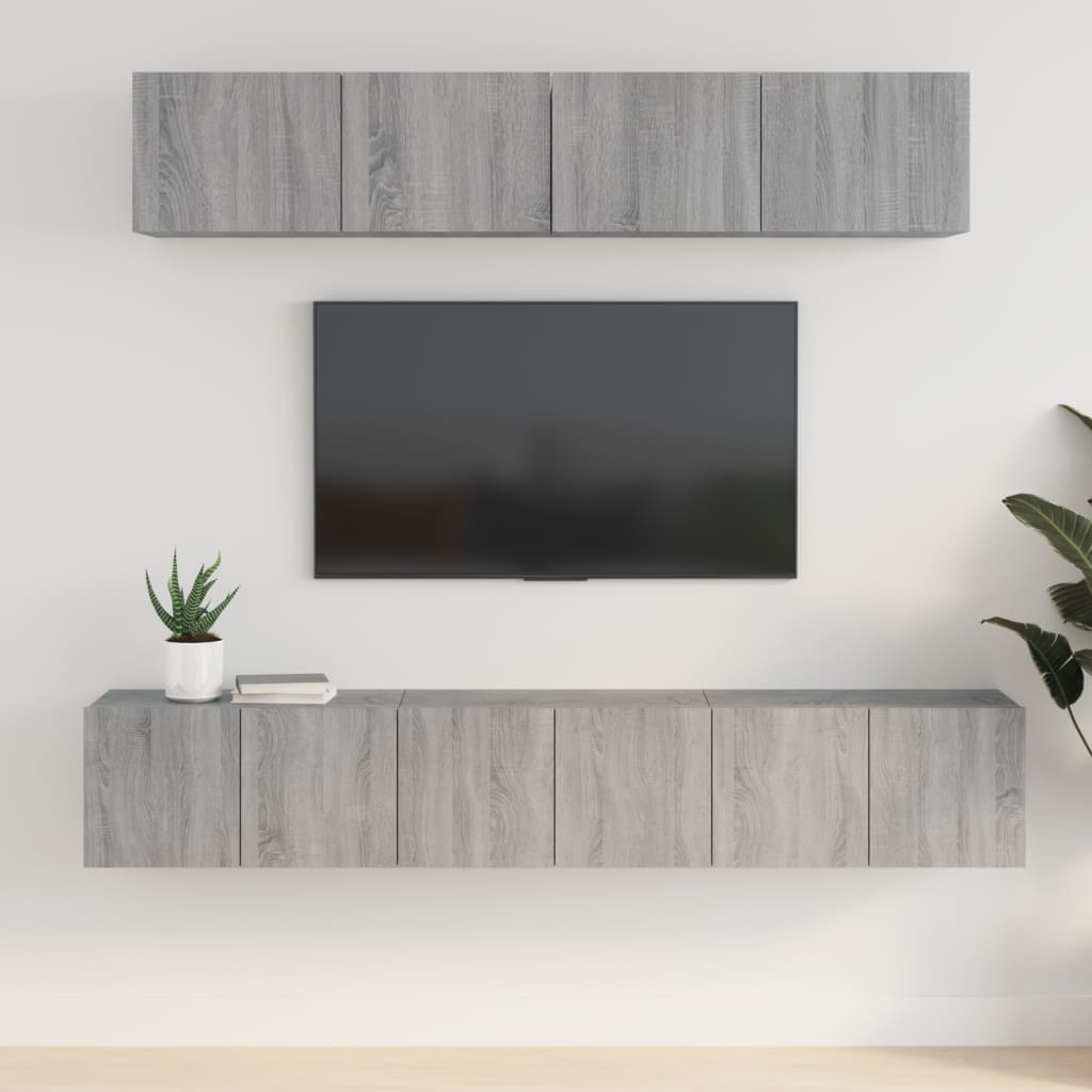 Ensemble de meubles TV 5 pcs Sonoma gris Bois d'ingénierie - XIOS