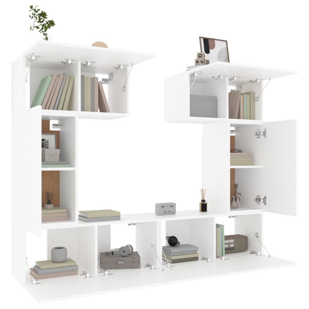 Ensemble de meubles TV 6 pcs Blanc Bois d'ingénierie - XIOS
