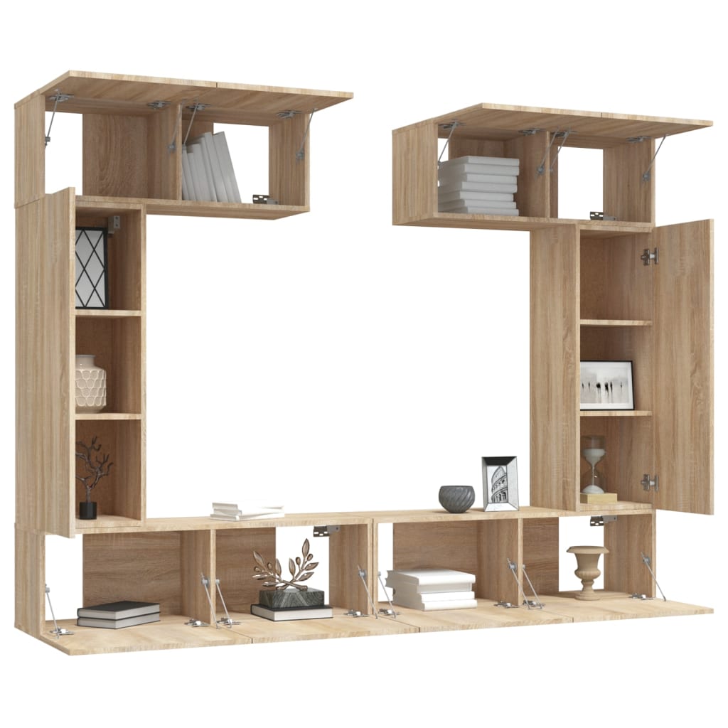 Ensemble de meubles TV 6 pcs Chêne sonoma Bois d'ingénierie - XIOS