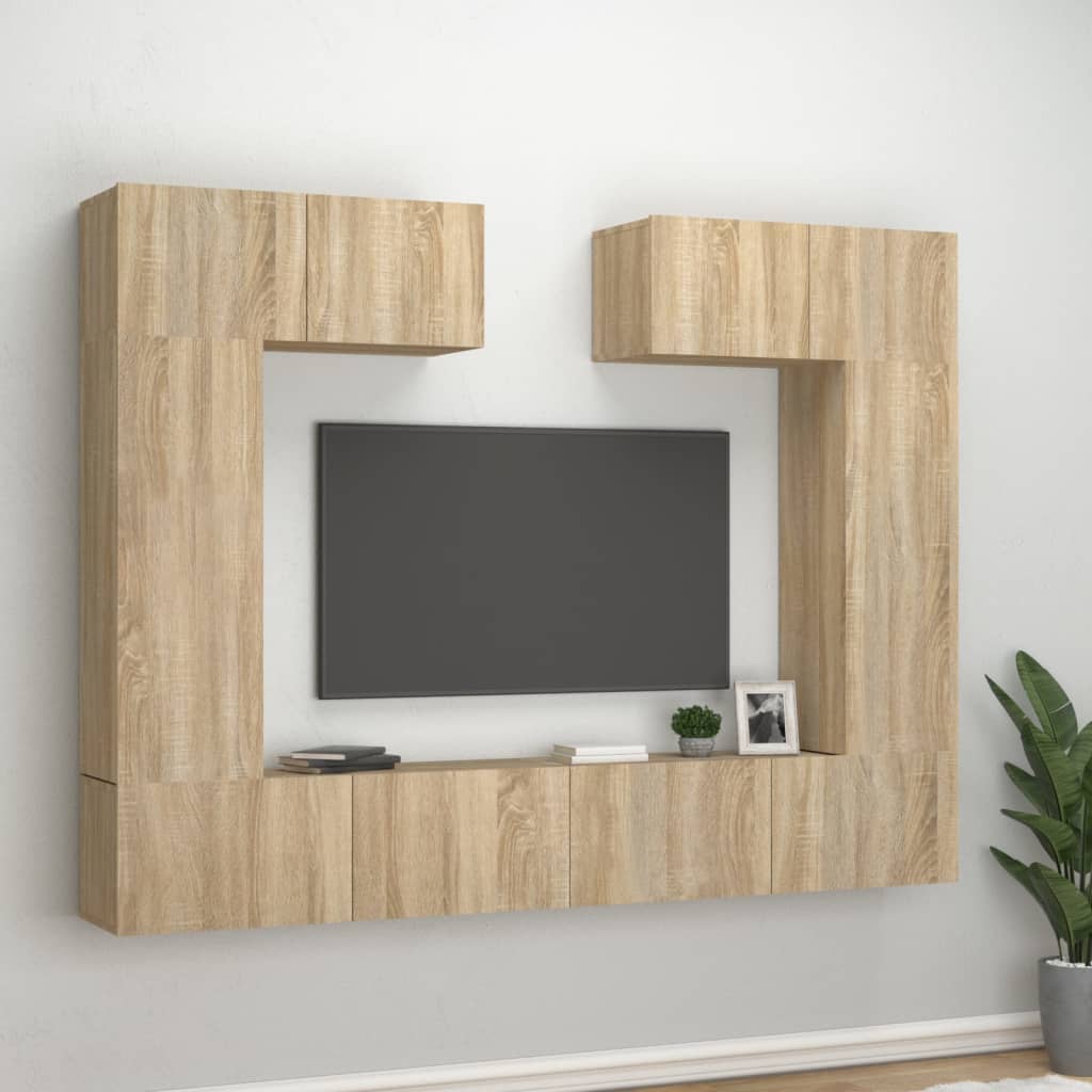 Ensemble de meubles TV 6 pcs Chêne sonoma Bois d'ingénierie - XIOS