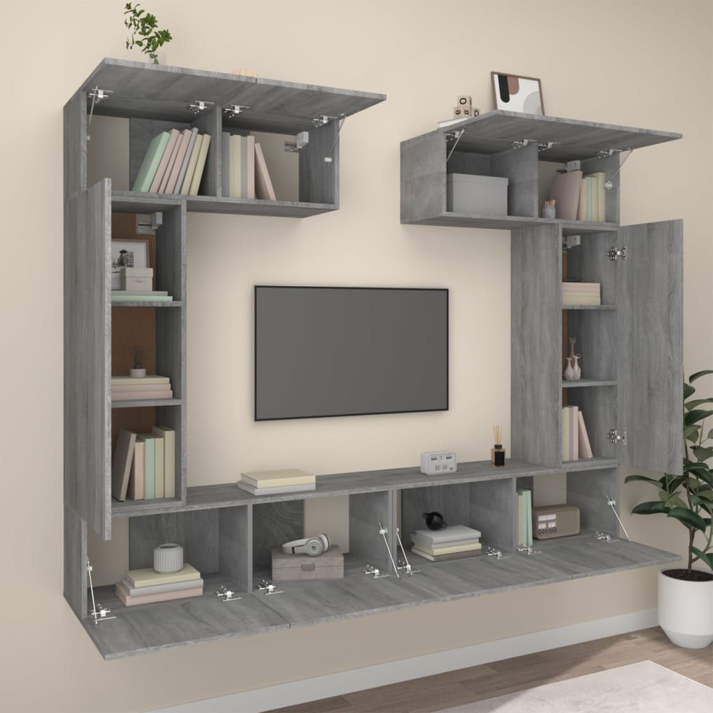 Ensemble de meubles TV 6 pcs Sonoma gris Bois d'ingénierie - XIOS
