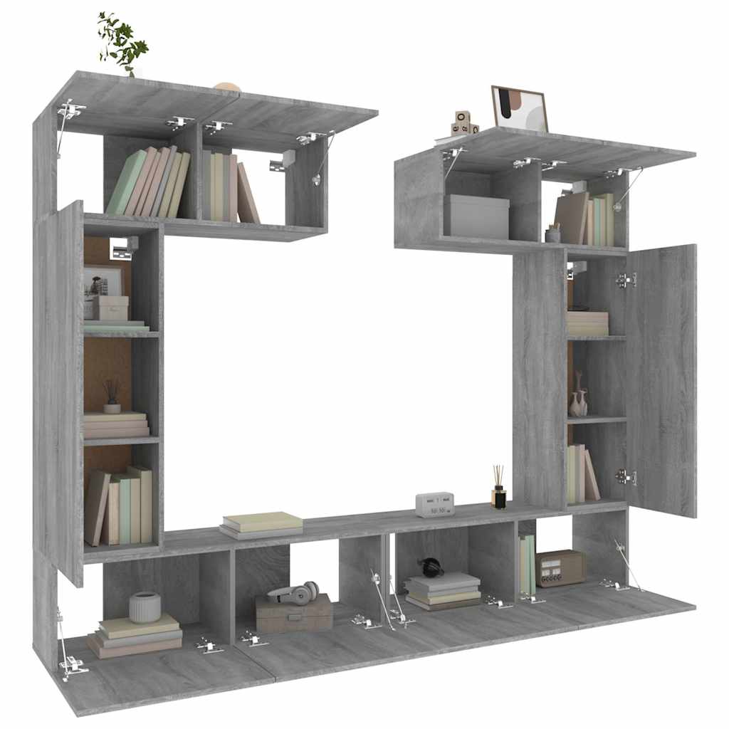 Ensemble de meubles TV 6 pcs Sonoma gris Bois d'ingénierie