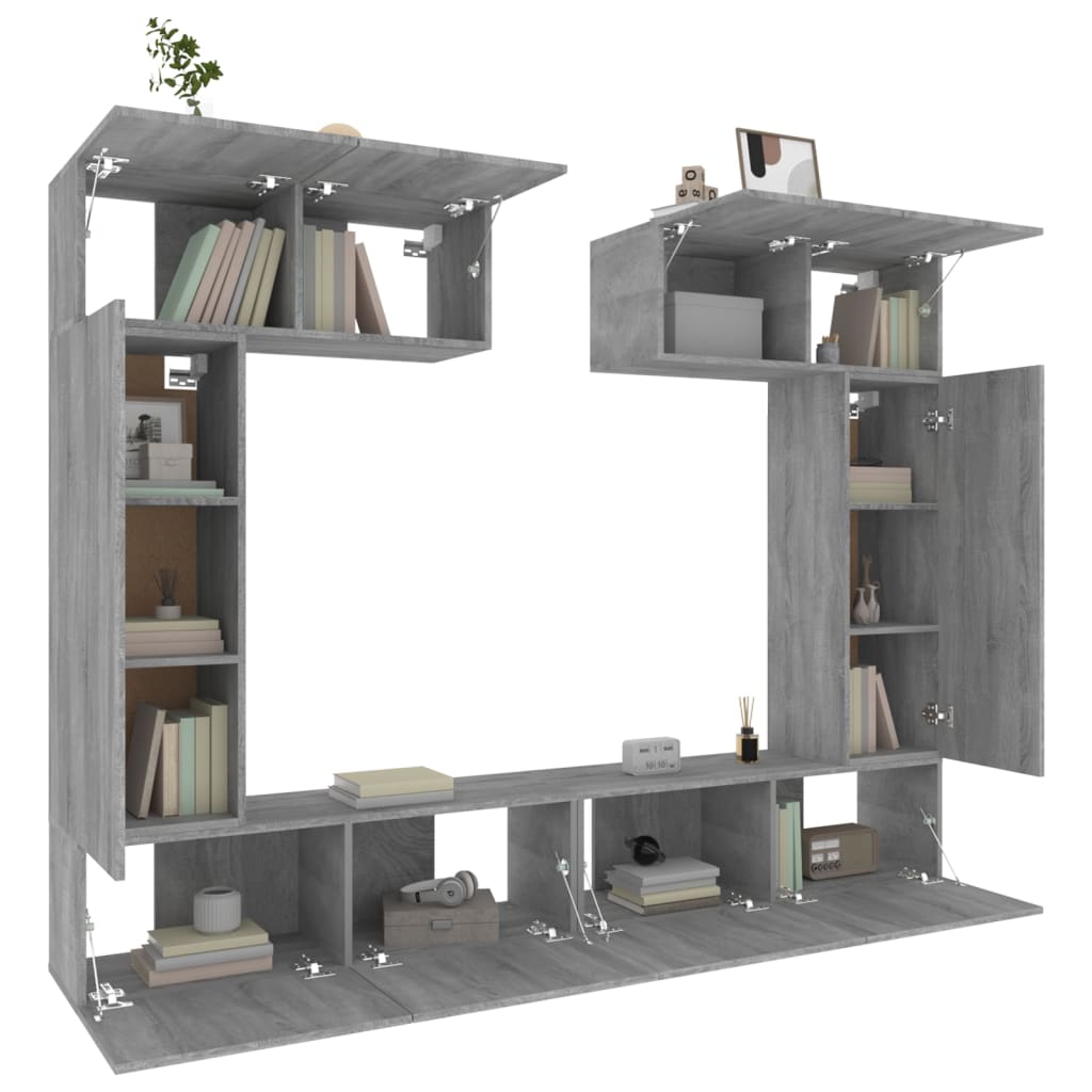Ensemble de meubles TV 6 pcs Sonoma gris Bois d'ingénierie - XIOS