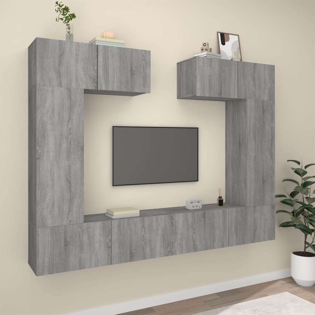 Ensemble de meubles TV 6 pcs Sonoma gris Bois d'ingénierie