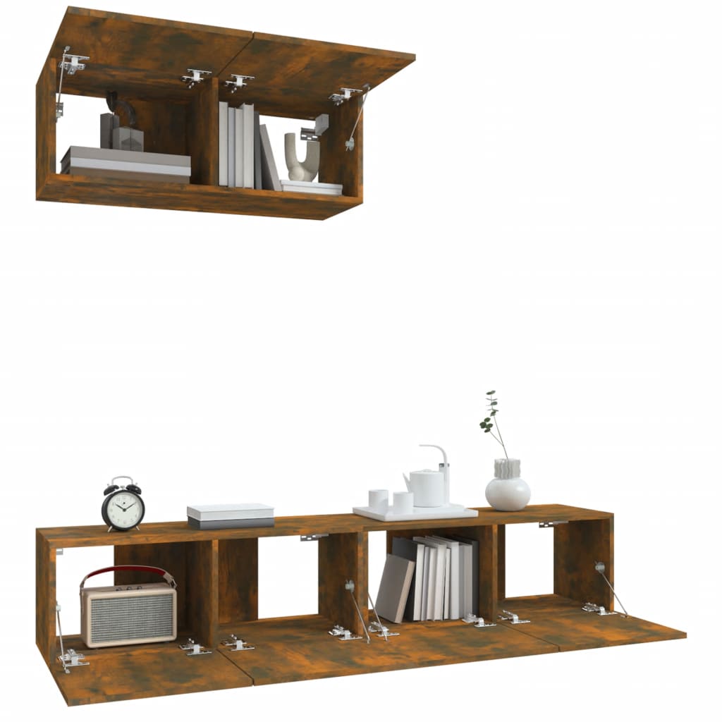 Ensemble de meubles TV 3 pcs Chêne fumé Bois d'ingénierie - XIOS