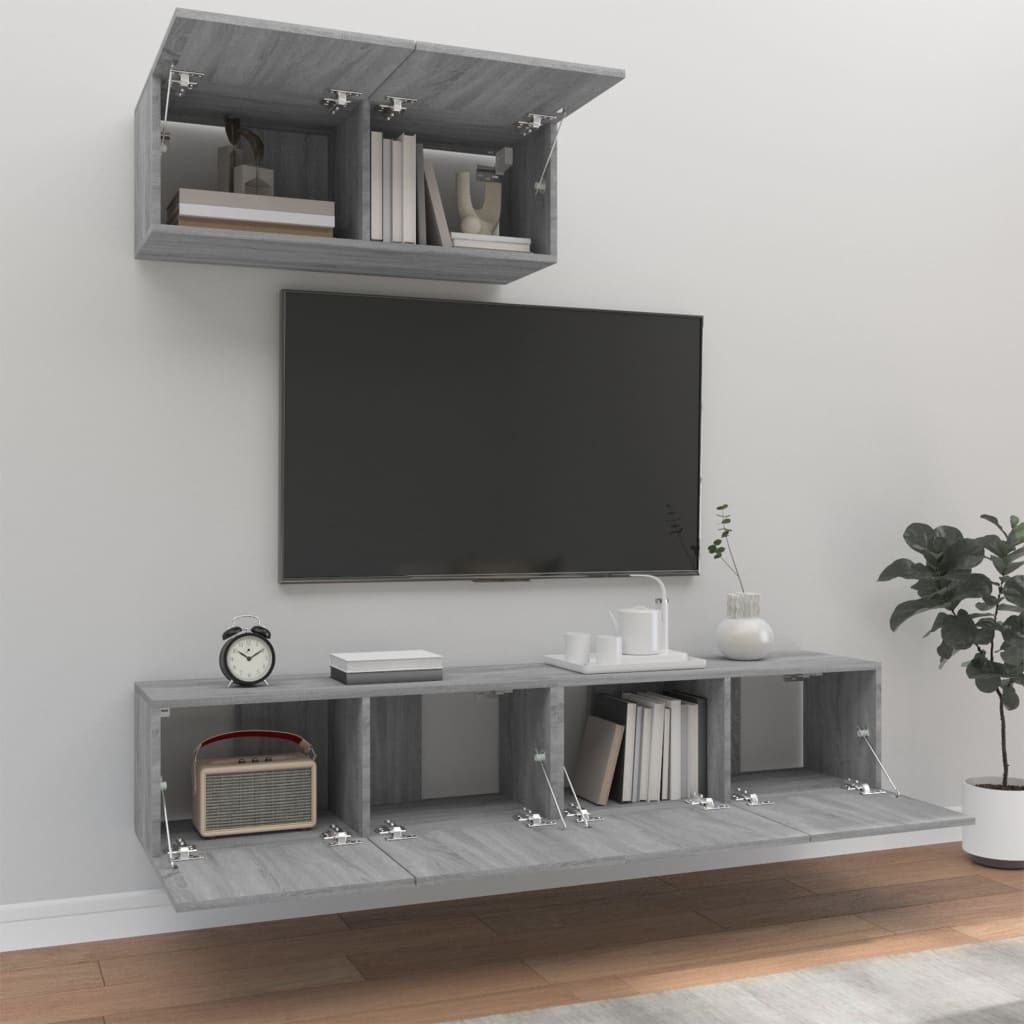 Ensemble de meubles TV 3 pcs Sonoma gris Bois d'ingénierie - XIOS