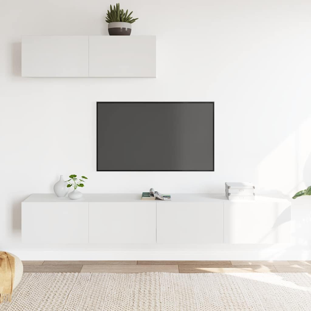 Ensemble de meubles TV 3 pcs Blanc Bois d'ingénierie - XIOS