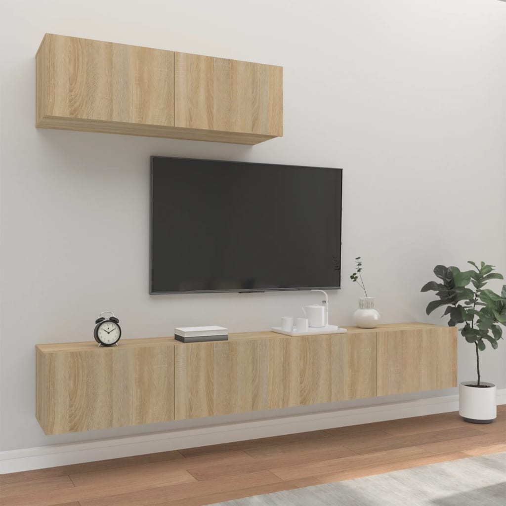 Ensemble de meubles TV 3 pcs Chêne sonoma Bois d'ingénierie - XIOS