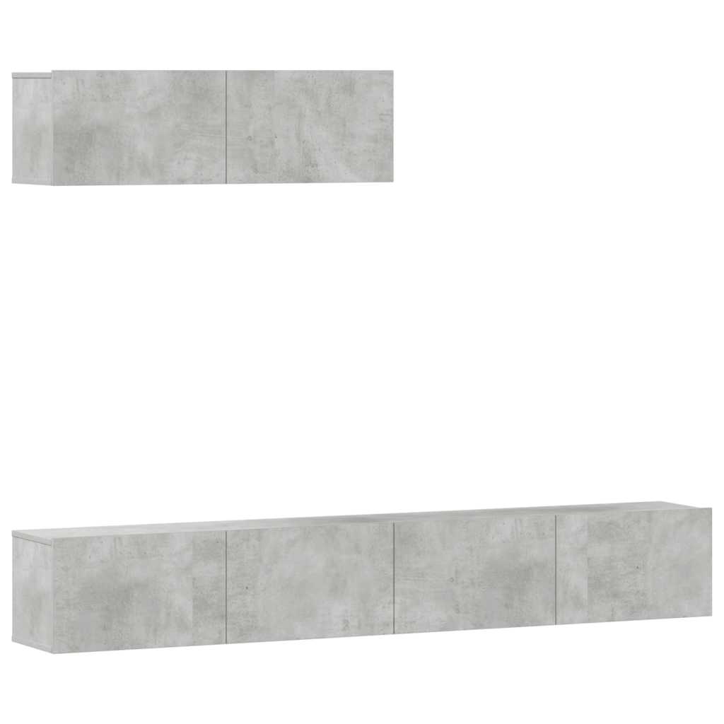 Ensemble de meubles TV 3 pcs Gris béton Bois d'ingénierie - XIOS