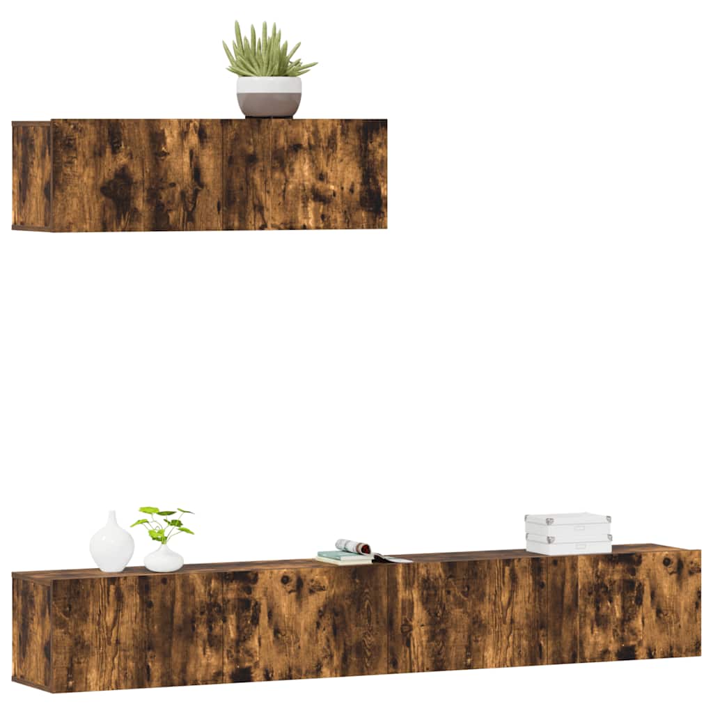 Ensemble de meubles TV 3 pcs Chêne fumé Bois d'ingénierie - XIOS