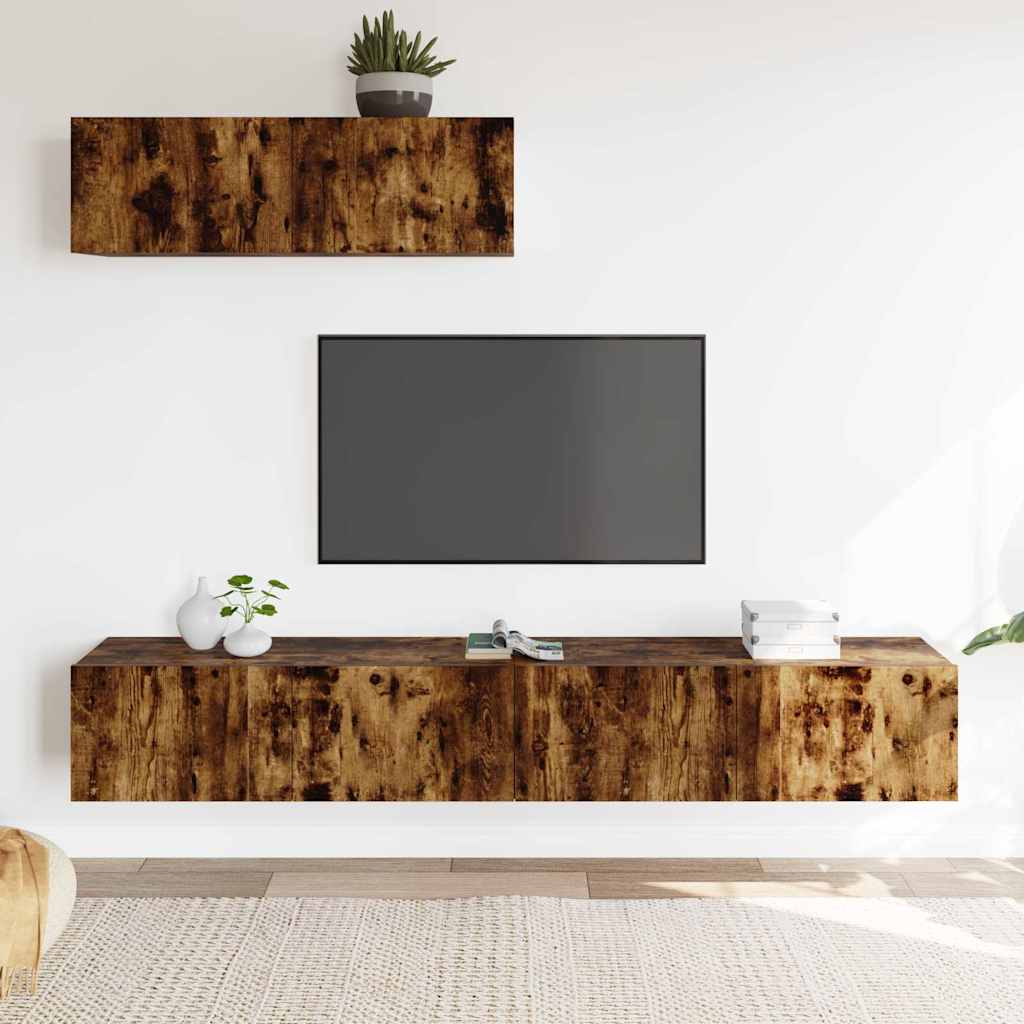 Ensemble de meubles TV 3 pcs Chêne fumé Bois d'ingénierie