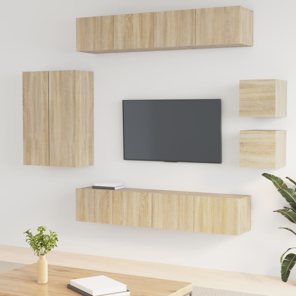 Ensemble de meubles TV 8 pcs Chêne sonoma Bois d'ingénierie - XIOS