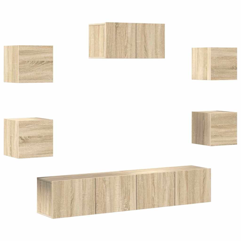 Ensemble de meubles TV 7 pcs Chêne sonoma Bois d'ingénierie - XIOS