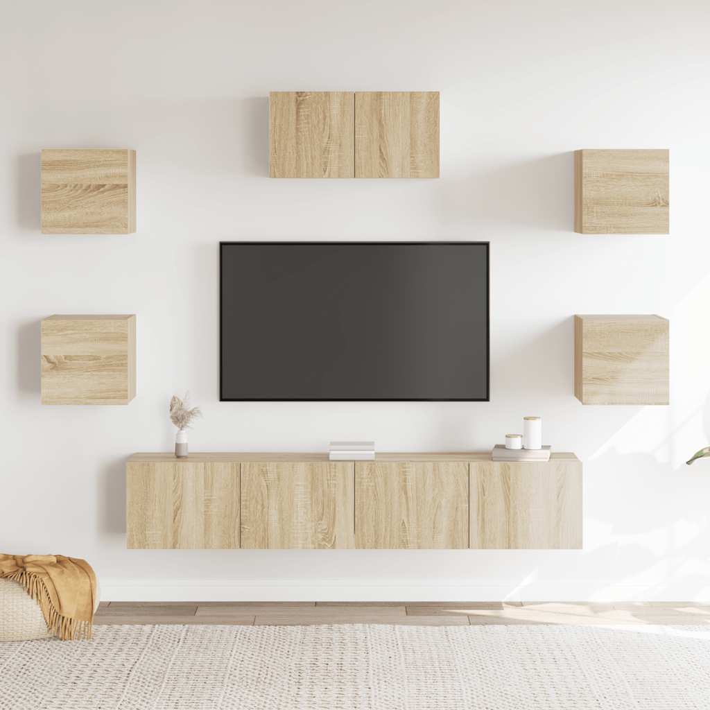 Ensemble de meubles TV 7 pcs Chêne sonoma Bois d'ingénierie - XIOS