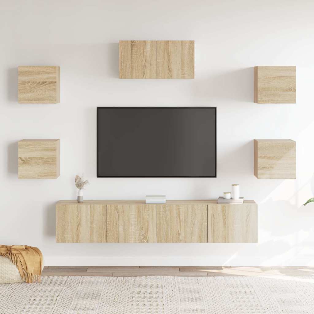 Ensemble de meubles TV 7 pcs Chêne sonoma Bois d'ingénierie - XIOS