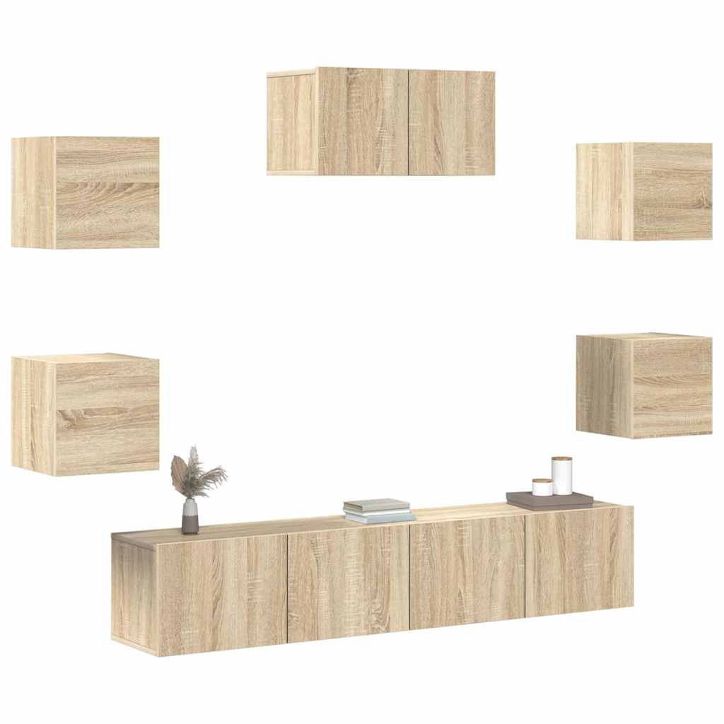 Ensemble de meubles TV 7 pcs Chêne sonoma Bois d'ingénierie - XIOS
