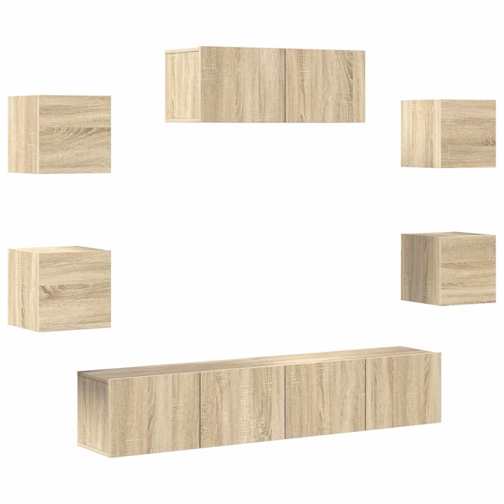 Ensemble de meubles TV 7 pcs Chêne sonoma Bois d'ingénierie - XIOS