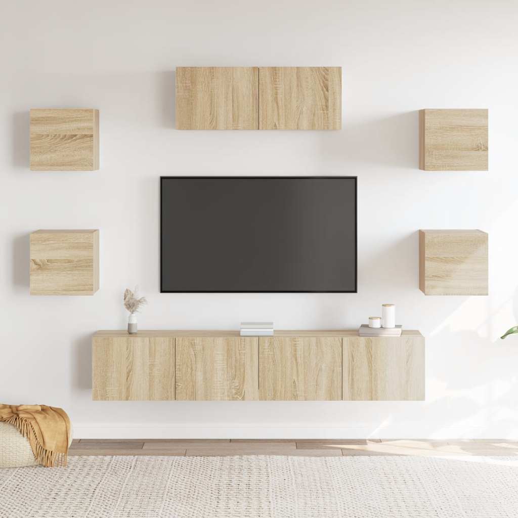 Ensemble de meubles TV 7 pcs Chêne sonoma Bois d'ingénierie - XIOS