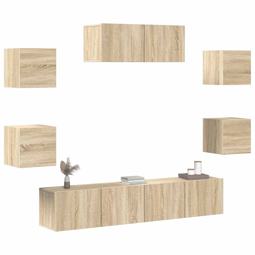 Ensemble de meubles TV 7 pcs Chêne sonoma Bois d'ingénierie - XIOS