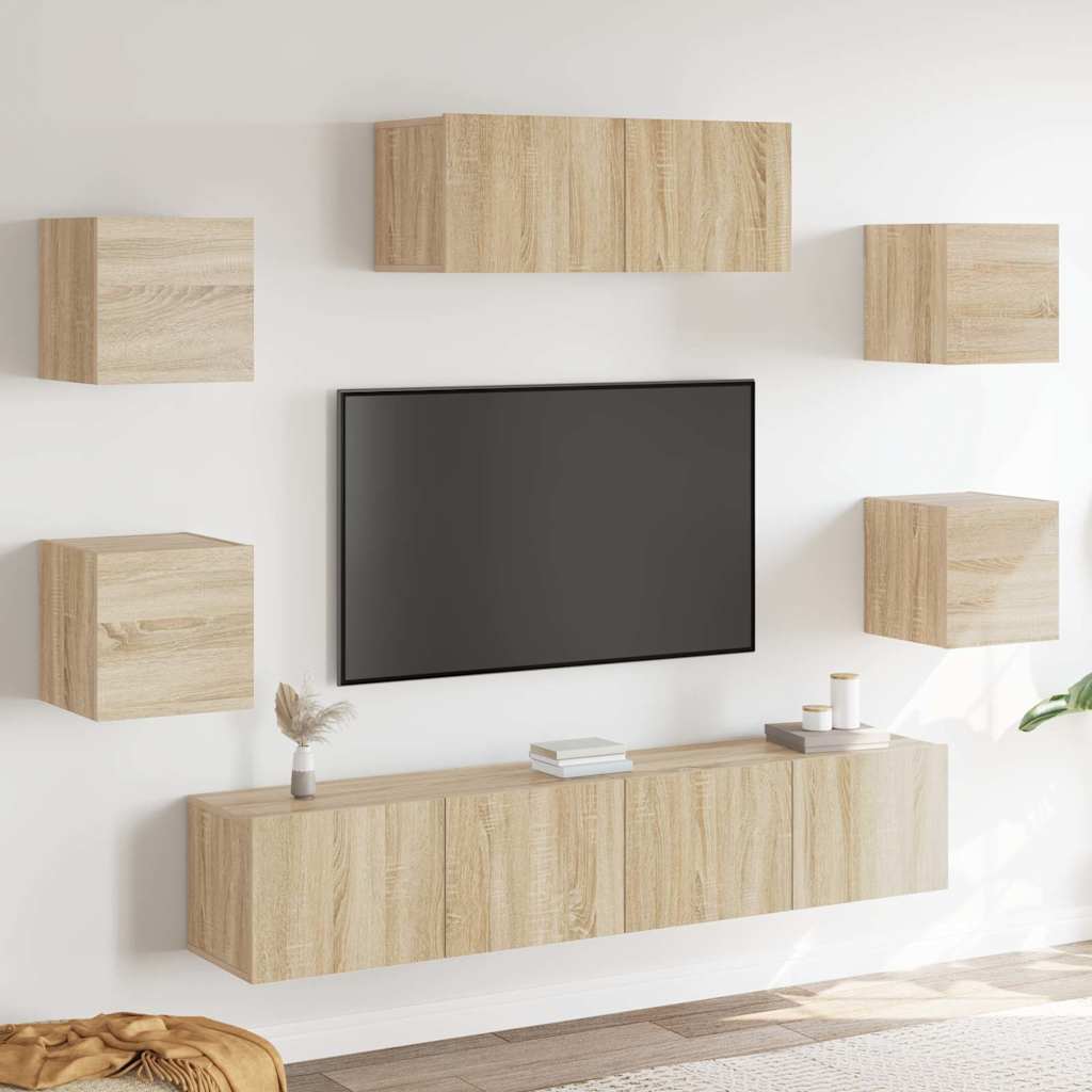 Ensemble de meubles TV 7 pcs Chêne sonoma Bois d'ingénierie - XIOS