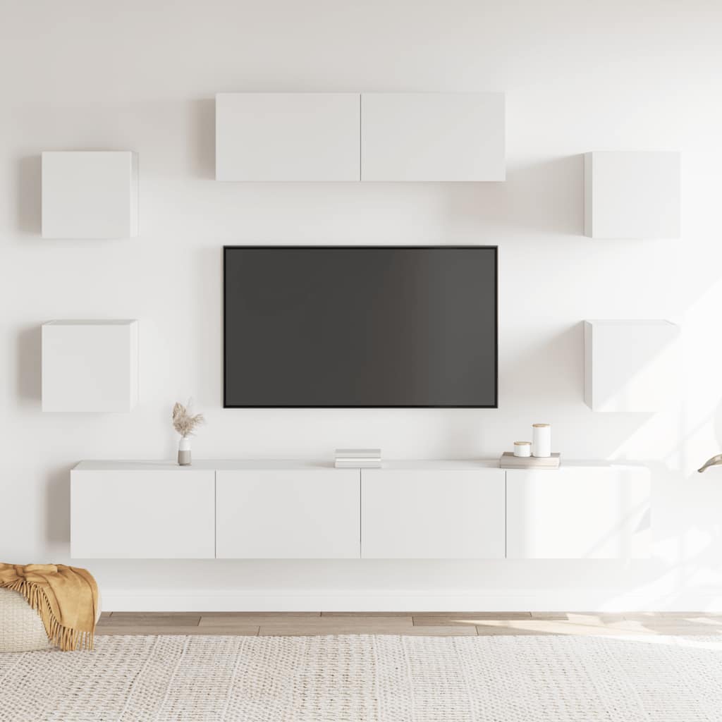 Ensemble de meubles TV 7 pcs Blanc Bois d'ingénierie - XIOS