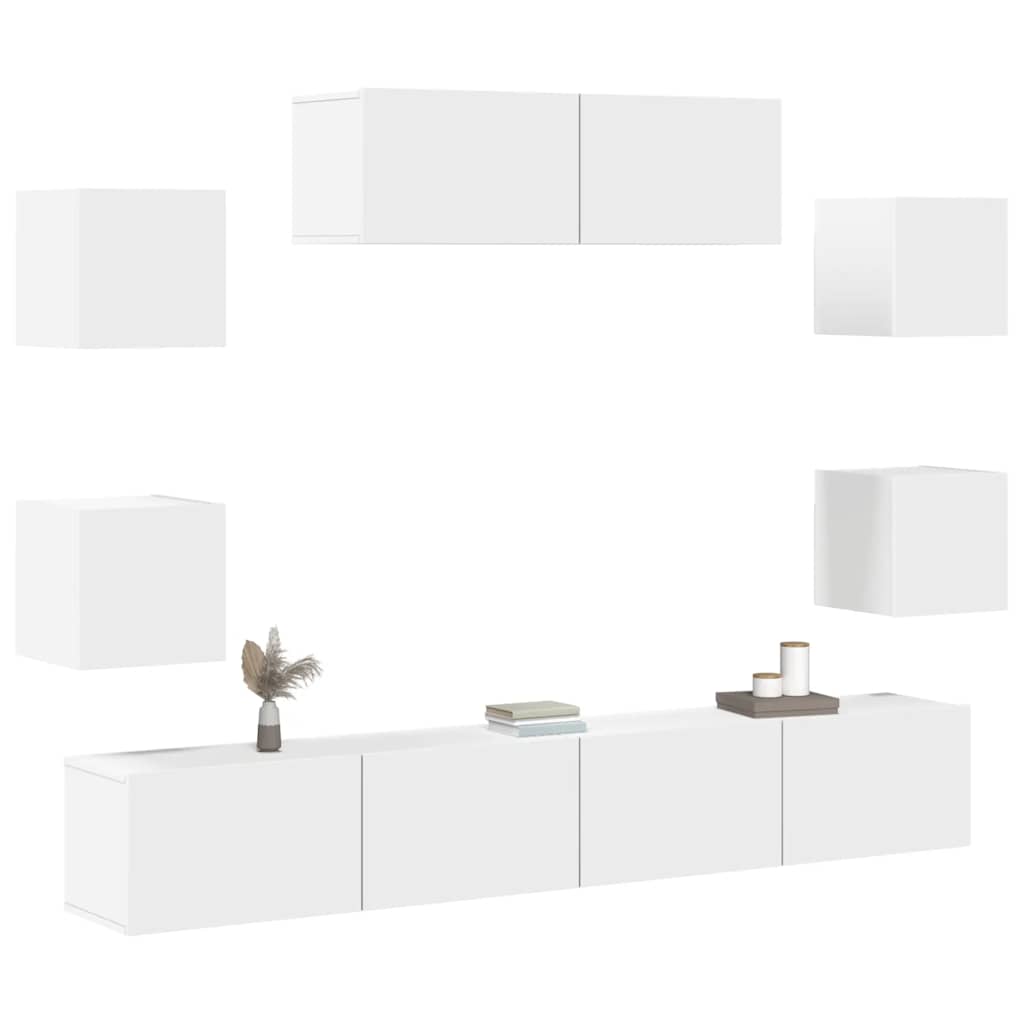 Ensemble de meubles TV 7 pcs Blanc Bois d'ingénierie - XIOS
