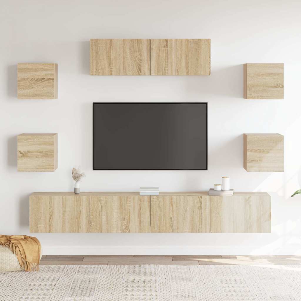 Ensemble de meubles TV 7 pcs Chêne sonoma Bois d'ingénierie - XIOS