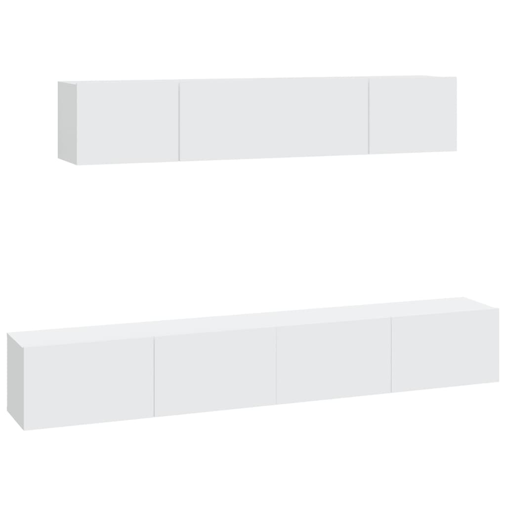 Ensemble de meubles TV 4 pcs Blanc Bois d'ingénierie - XIOS