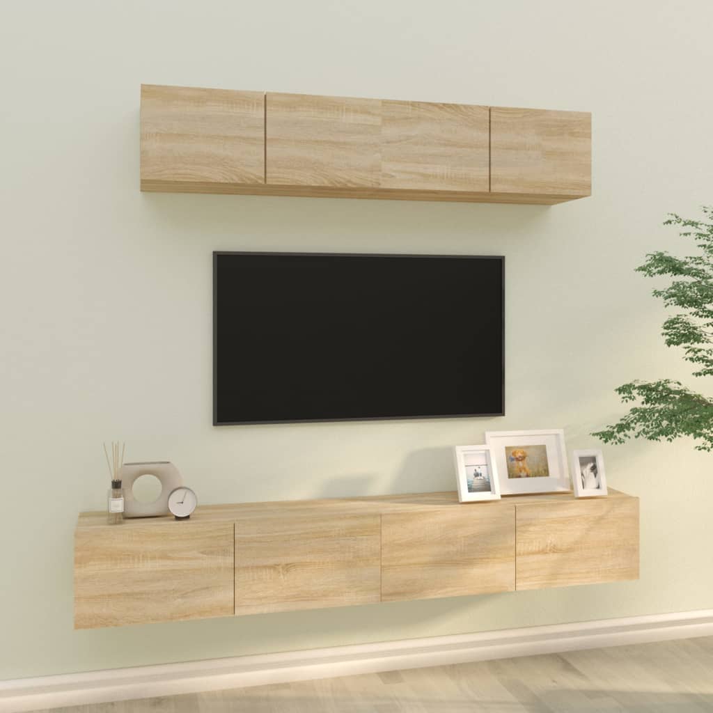 Ensemble de meubles TV 4 pcs Chêne sonoma Bois d'ingénierie - XIOS
