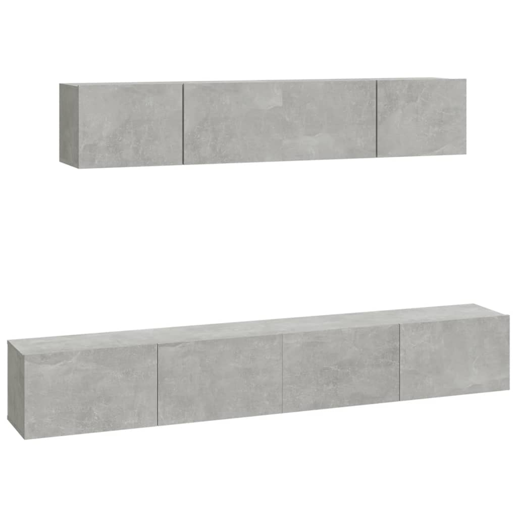 Ensemble de meubles TV 4 pcs Gris béton Bois d'ingénierie - XIOS