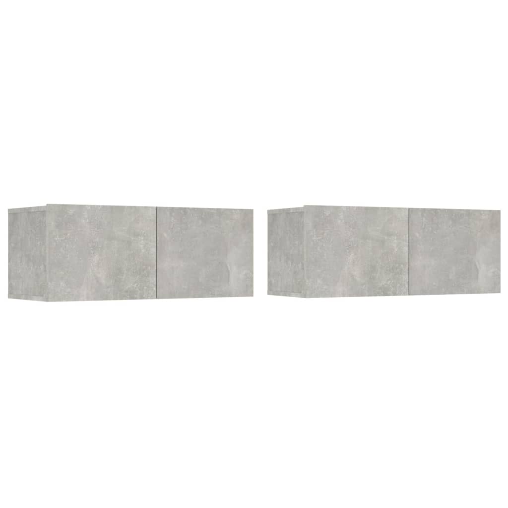 Ensemble de meubles TV 4 pcs Gris béton Bois d'ingénierie - XIOS