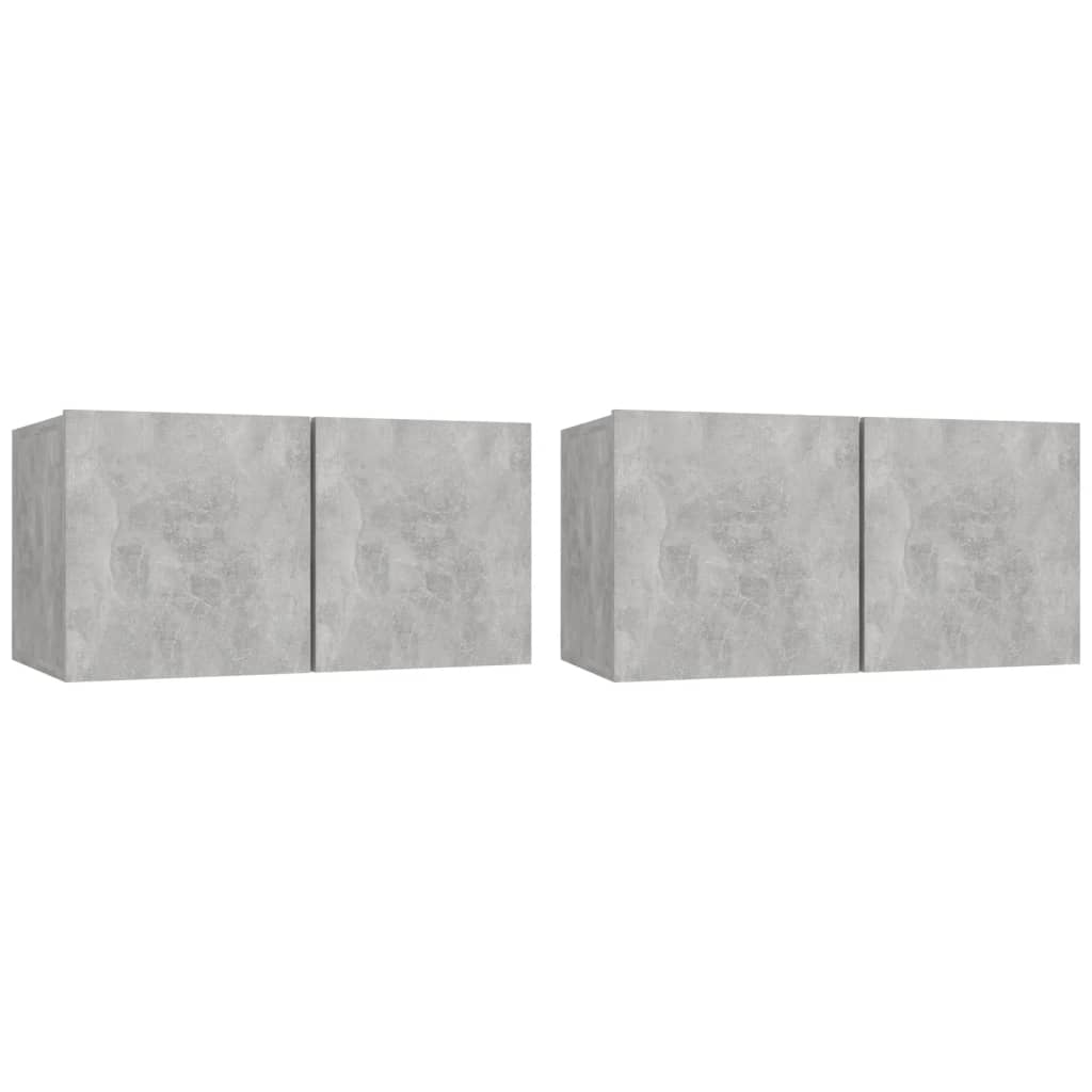 Ensemble de meubles TV 4 pcs Gris béton Bois d'ingénierie - XIOS