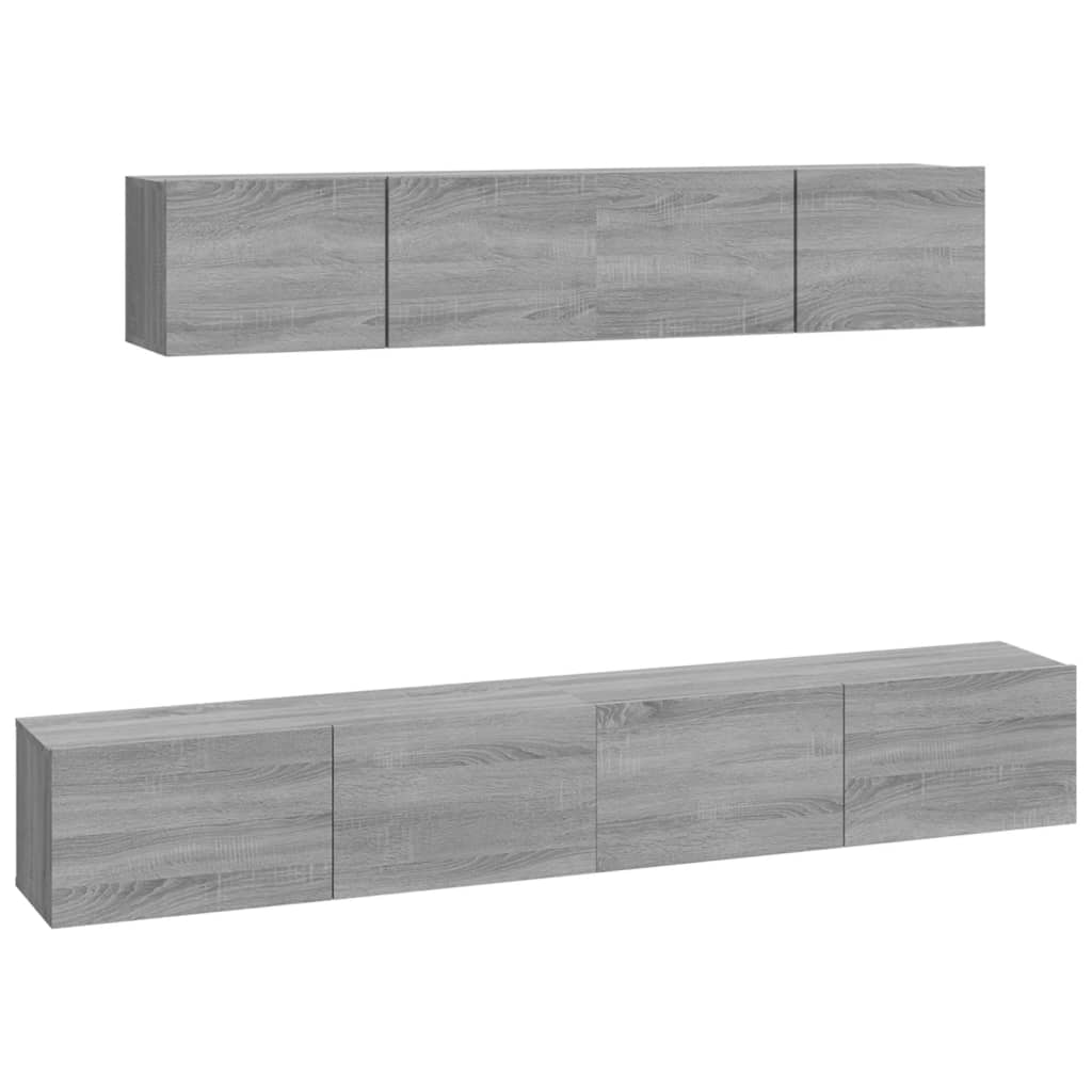 Ensemble de meubles TV 4 pcs Sonoma gris Bois d'ingénierie - XIOS