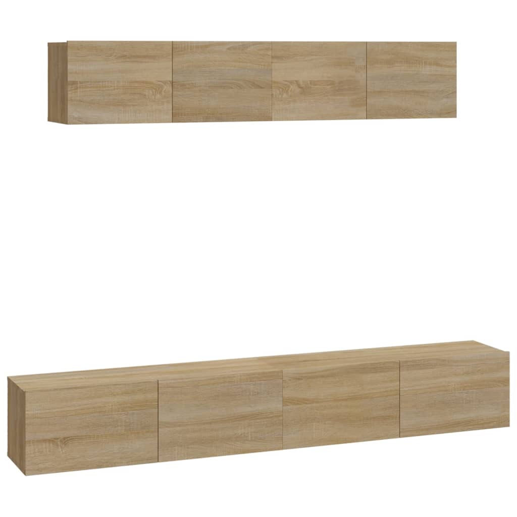 Ensemble de meubles TV 4 pcs Chêne sonoma Bois d'ingénierie - XIOS