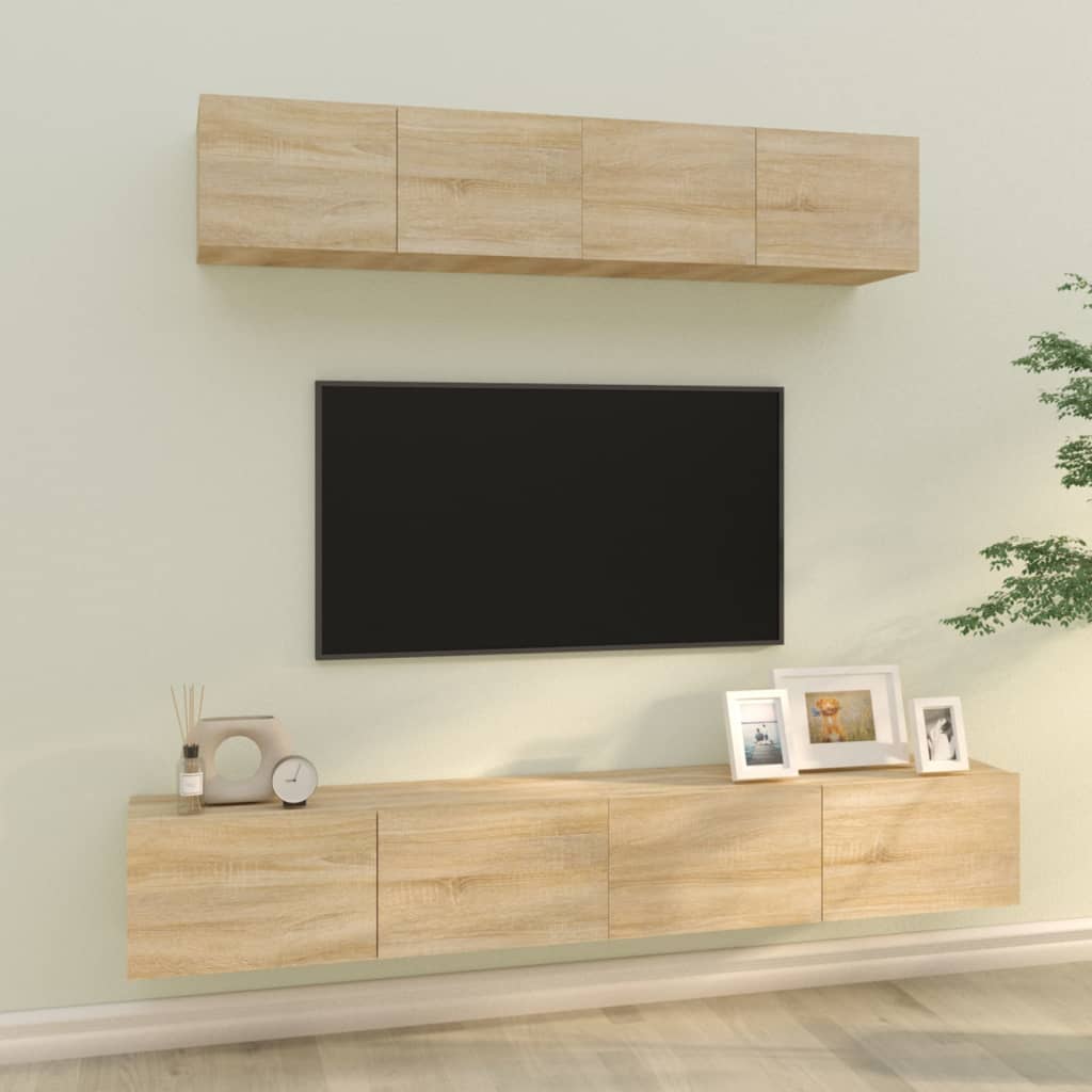 Ensemble de meubles TV 4 pcs Chêne sonoma Bois d'ingénierie - XIOS