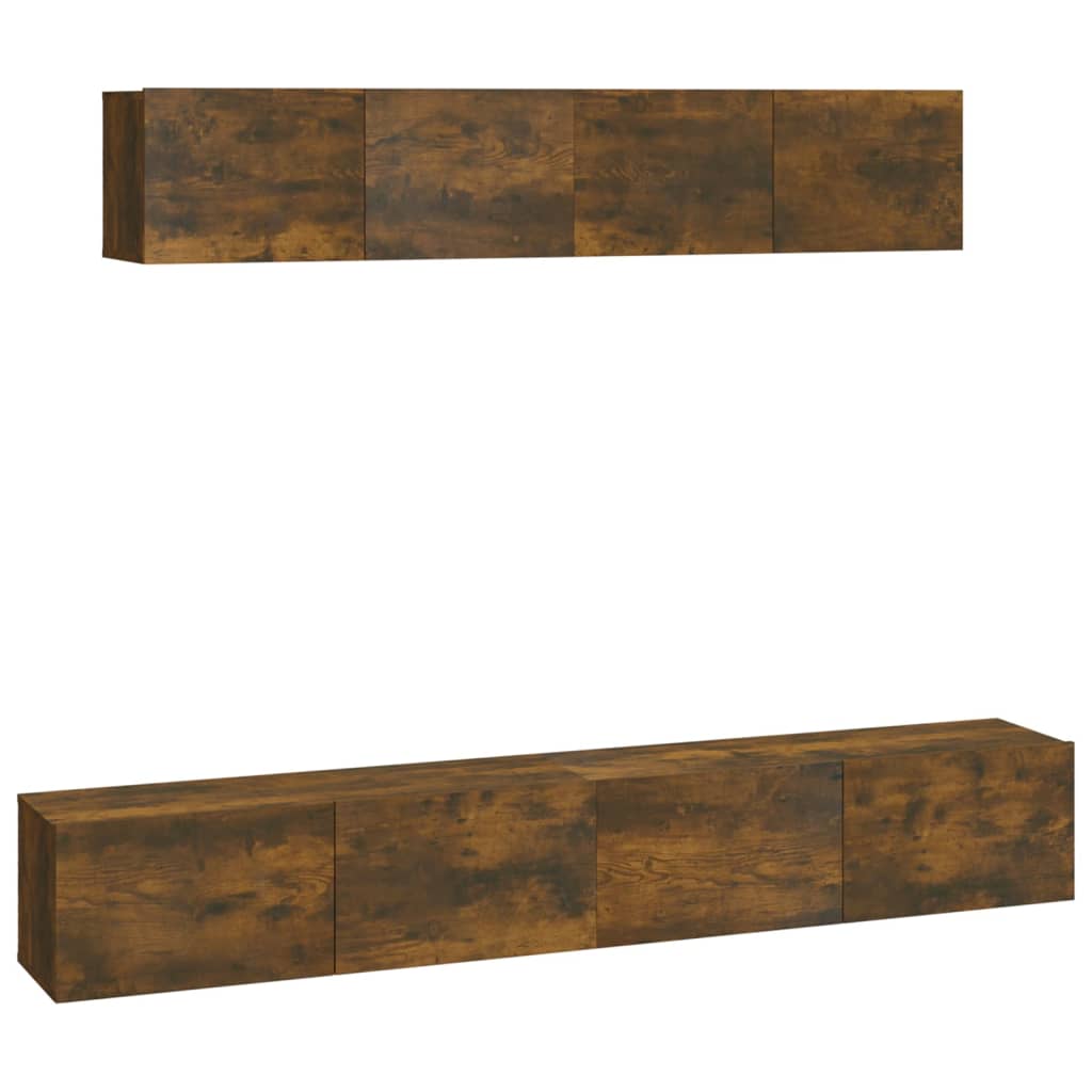 Ensemble de meubles TV 4 pcs Chêne fumé Bois d'ingénierie - XIOS