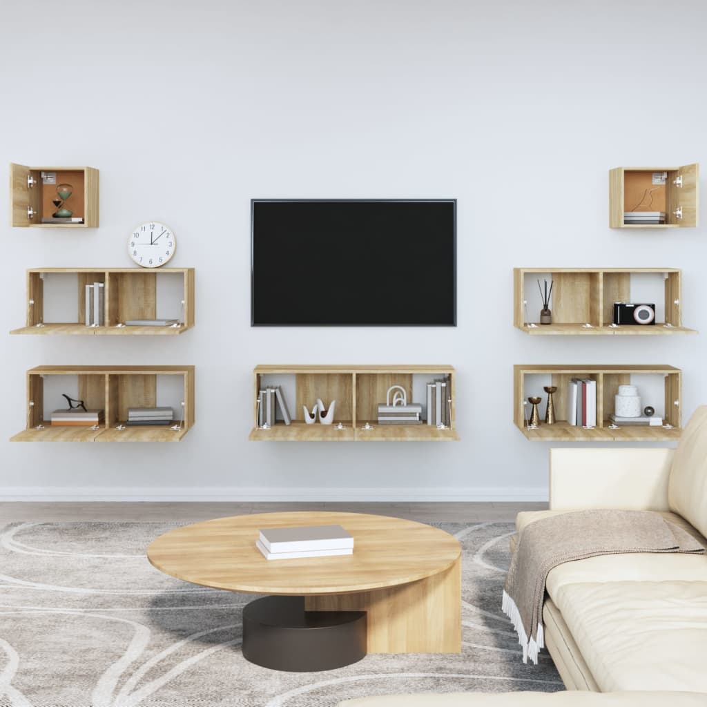 Ensemble de meubles TV 7 pcs Chêne sonoma Bois d'ingénierie - XIOS
