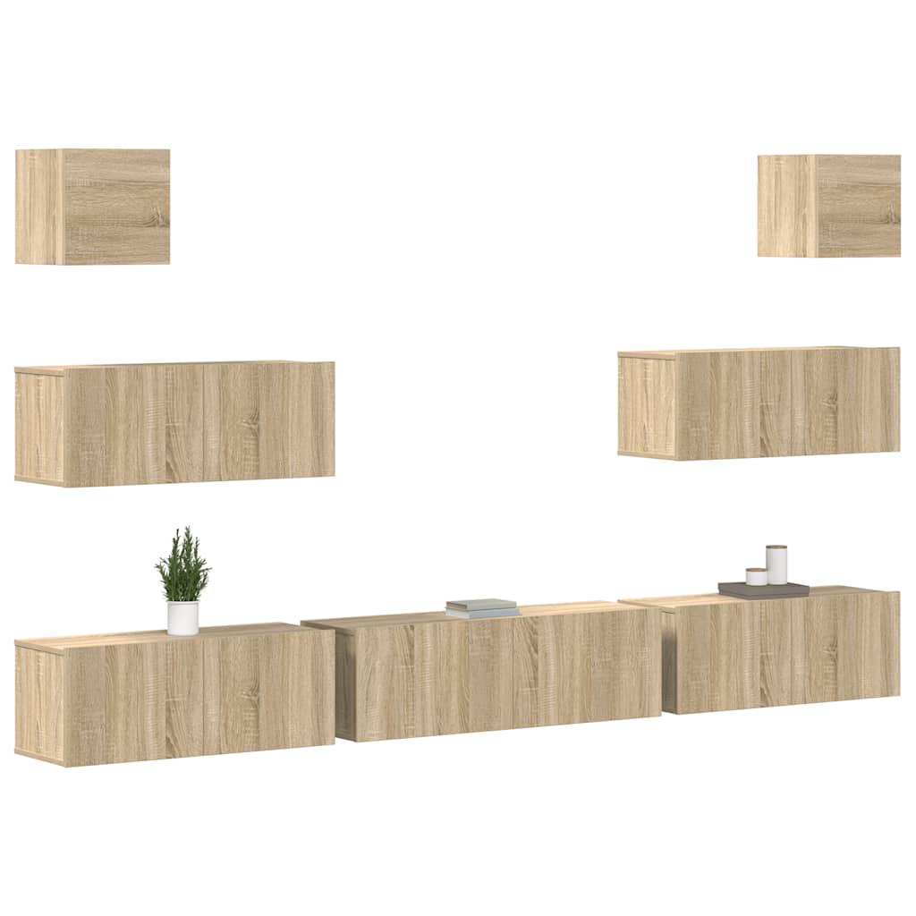 Ensemble de meubles TV 7 pcs Chêne sonoma Bois d'ingénierie - XIOS