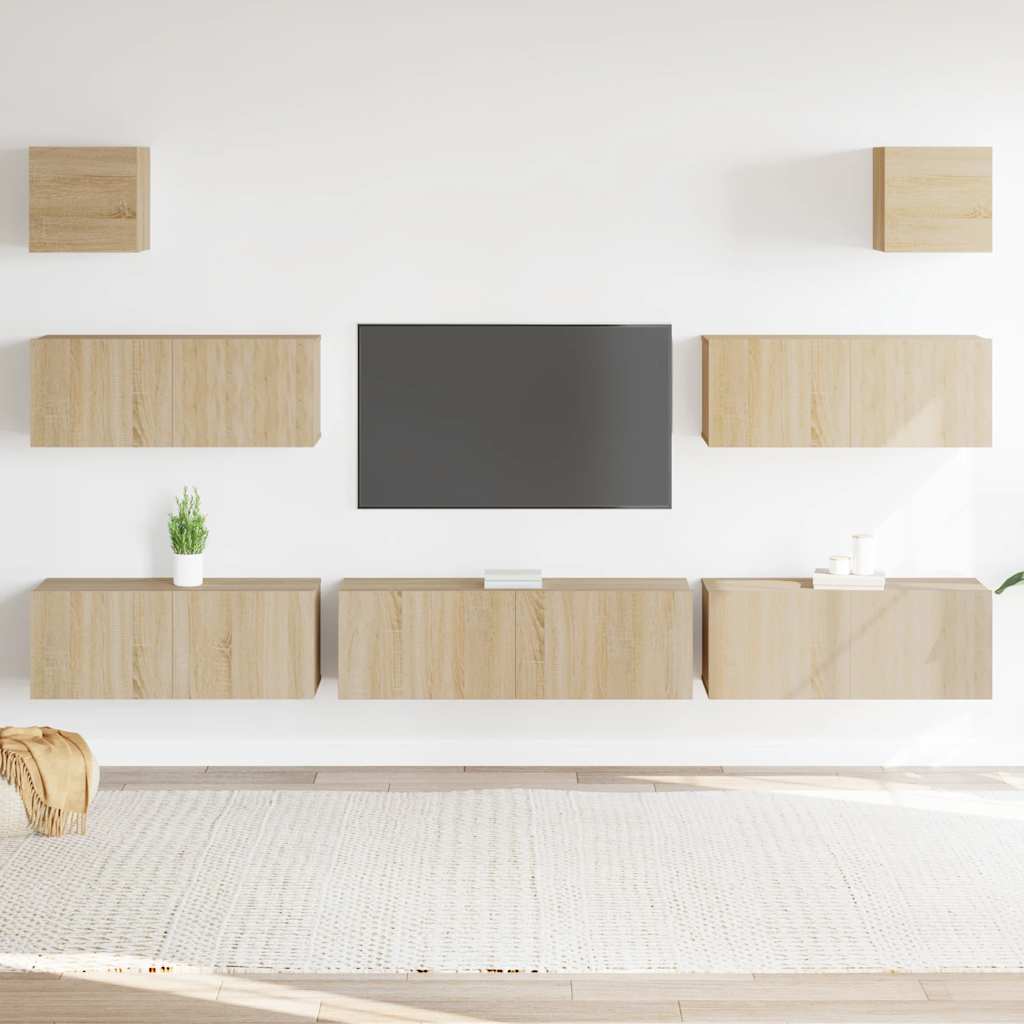 Ensemble de meubles TV 7 pcs Chêne sonoma Bois d'ingénierie - XIOS