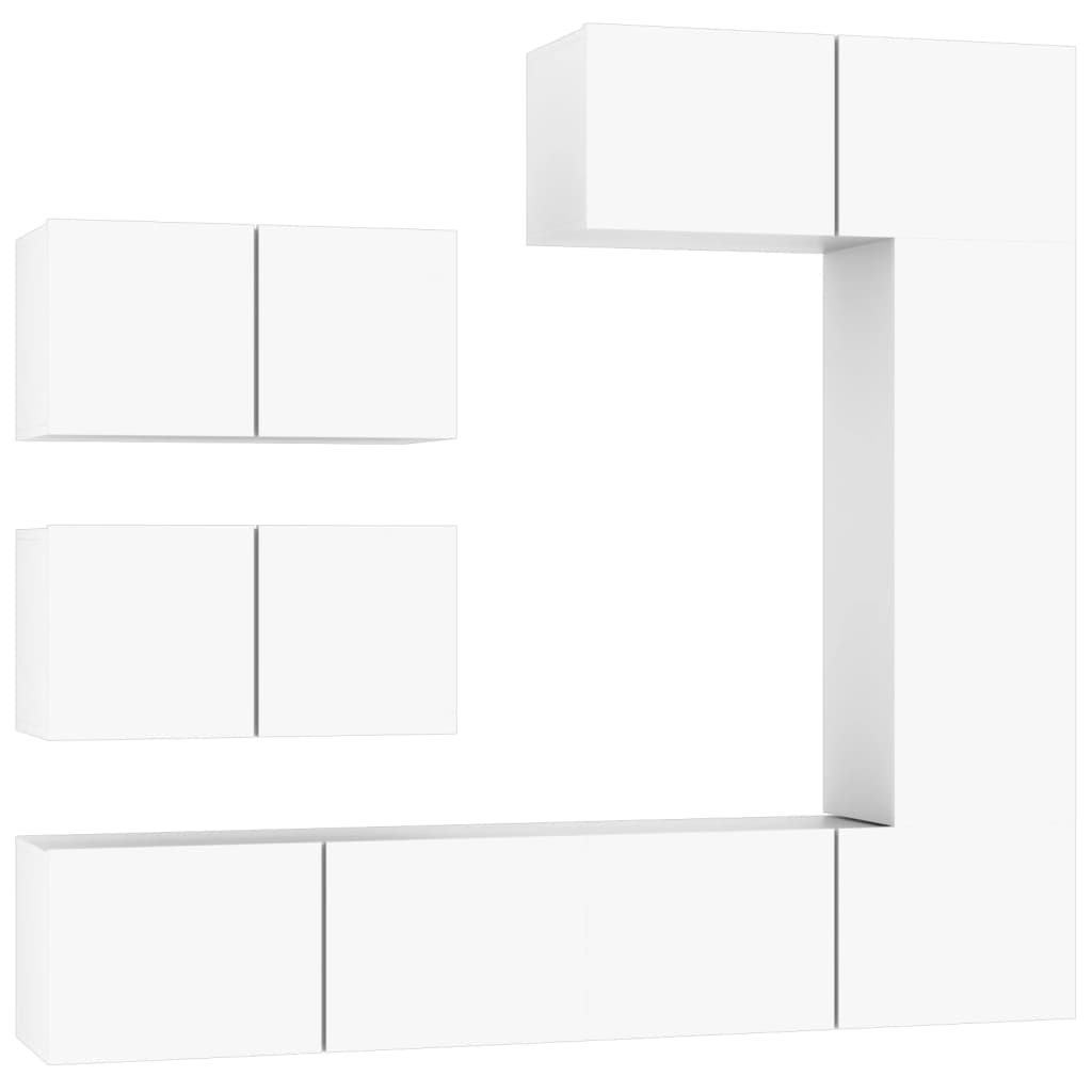 Ensemble de meubles TV 6 pcs Blanc Bois d'ingénierie - XIOS